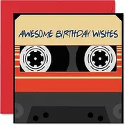 Fun Birthday Cards for Men & Women - Awesome Birthday - Happy Birthday Card for Sister Brother Daughter Uncle Auntie Grandad Nan Best Friend Work Colleague 145mm x 145mm Bday Greeting Cards