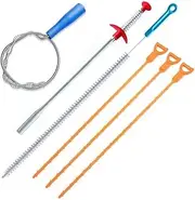 DABOBOTOOL 6 Pack Clog Remover Drain Relief Auger Cleaner Tool,Sink Drain and Snake Overflow Cleaning Brush, Sewer Hair Catcher,(Bathroom Tub, Toilet,Dredge Pipe,Clogged Drains, Sewers,Sink, Kitchen)