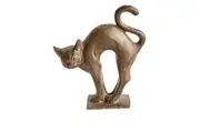 Mr Gecko Cast Iron Hand Made Cat Doorstop Statue Antique Rust