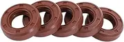 X AUTOHAUX Universal Oil Seal TC Double Lip W Steel Spring Seal Ring Rotary Shaft Seal 14x25x7mm High Pressure Fluorine Rubber Brown 5 Pcs