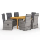 7 Piece Garden Dining Set Grey Outdoor Furniture Patio Table Chairs 67812