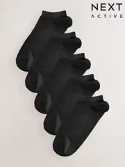 Black Active Low Rise Trainers Socks 5 Pack (AV8904) | $18