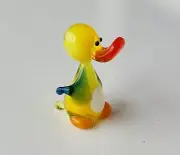 Duck~Mini Collectible Hand Blown Art Glass Figurine~Handmade Tiny Animal~Fun