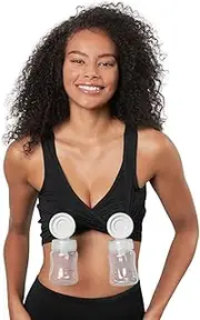 [Larken X] Relaxed Bra – All in One Nursing and Hands Free Pumping, Black, XL