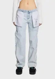 [Edikted] Unravel Low Rise Inside Out Jeans
