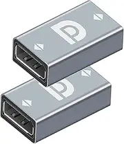 2 Pack DP Female to Female Adapter, tunghey Displayport Coupler Adapter, Alloy Shell 8K HDR Displayport (DP) 1.4 Female to Female Extender Extension Connetor Converter