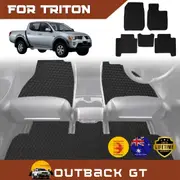 6D Diamond Car Floor Mats for Mitsubishi Triton Double Cab 2006-2015 Full Set - Heavy Duty Carpet Liner