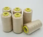 6 BIG Spools TAN Color Multi Purpose Sewing Machine Serger Threads T27 Quality