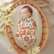 Personalized Floral Baby Name Blanket - Retro Boho Nursery Decor