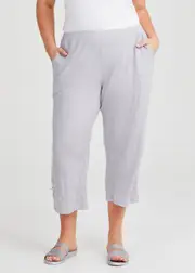 [TS] Taking Shape Ava Split Hem Crop Pant Size 20 in Silver Birch, Viscose - Plus Size Women's Clothing Silver Birch