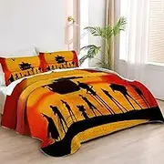 Allenjoy Queen Size Pirate's Odyssey Quilt Bedspreads Japanese Anime Bed Set Bedding Coverlet Fabric Washable with 2 Pillow Shams SC00090-007