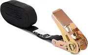 MOOCY Endless Ratchet Tie Down Straps Heavy Duty Cargo Tie Downs,NO Hook Nylon Black Strap Down Ratcheting Securing Straps,Luggage Straps for Motorcycles, Trailer Loads, Kayak