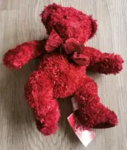 Russ Berrie Teddy Bear - Rosetta Dark Sparkling Red.