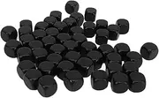 Blank SIX Sided DICE Plastic DICE Cubes DIY Sticker Math Teaching for Board Games, 50PCS (Black)
