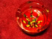 TYE DYE RASTA LEAF ASHTRAY ( LARGE )
