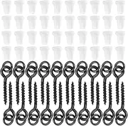 Blelsa 20Pcs Threaded Boilie Bait Screws 40Pcs Fishing Hook Stop Hook Boilies Stopper Fishing Hook Block Beads Carp Fishing Terminal Tackle White