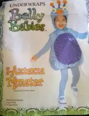 UNDERWRAPS BELLY BABIES 3 ANTENNA MONSTER HALLOWEEN COSTUME XL (4T-6T) NEW!