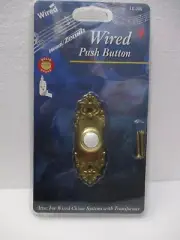 Wired Push Button Solid Brass Ornate LE-216 Decorator Lighted Doorbell Button