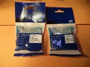 2 COMPATIBLE M K131 M-K131 Label EZ touch 1/2" BLACK CLEAR TAPE 12MM FIT BROTHER