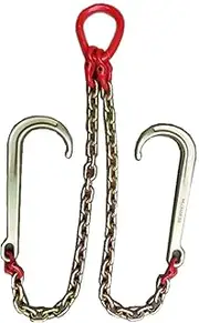 Obstacle car Trailer Hook, 5T Transport Tow Chain with 2 Grab Truck Hooks, Transport Tow Chain J Hook Long Shank, Brake Rope, Hanging Chain Double Hook for Car Wrecker Recovery Breakdown car