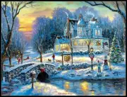 Chart Needlework Crafts DIY - Counted Cross Stitch Patterns - A White Christmas