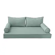 COVER ONLY-Style2 Daybed Mattress Bolster Pillow Covers Contrast Trim Crib AD002