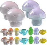 FUNNETOYU 18pcs Glow Dark Miniature Mushroom Figurines Resin Cute Micro Craft for Fairy Gardens Home and Garden Decorations