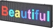 VEVOR Programmable LED Sign, P10 Full Color LED Scrolling Panel, DIY Custom Text Pattern Display Board, WiFi USB Control Message Shop Sign for Store Business Party Bar Advertising, 99x35cm