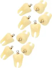 [STOBOK] Jewelry Teeth Charms Diy Kit 10pcs Tooth Charms for Necklace Bracelet Funny Human Diy Accessories