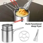 Deep Fryer Pot 304 Stainless Steel Deep Fryer with Strainer Basket and wubpr