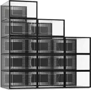 Xx-Large Shoe Storage Box,Fit Size 47 Clear Plastic Stackable Shoe Organizer for