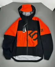 Adidas Five Ten All-Mountain Rain Jacket HT9605 Black/Orange Mens Small New