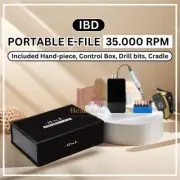 IBD Portable E-File Nail Drill 35K RPM | Cordless, Drill Bits & Cradle Included
