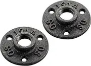 1/2" Floor Flange - Home Expert 30 Pack Malleable Cast Iron Pipe Flange Pipe Fitting with Threaded Hole for Industrial Metal Pipe