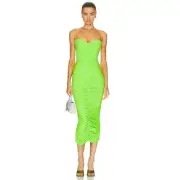 ALEX PERRY Everett Ruched Cup Dress Apple UK12/US8