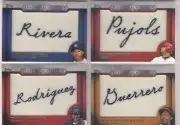 LOT (4) 2012 Topps ALBERT PUJOLS MARIANO RIVERA RODRIGUEZ + HISTORICAL STITCHES