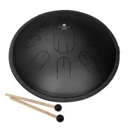 Sela Melody 14" D Kurd Tongue Drum – Black with Bag - SE380