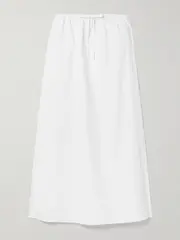 [Matteau] Matteau - Organic Cotton-poplin Midi Skirt - White - 5 5 White
