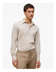 [Trenery] Tailored Fit Puppytooth Check Shirt in Sand