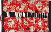 Honbay Japanese Style Red Koi Makeup Brush Rolling Case Makeup Brush Bag Pouch Holder Travel Portable Cosmetics Brushes Organizer Bag with 13 Slots