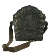Old Right Left Ghau 11 " 4 Chenrezi Bodhisattva Travel Shrine Prayer Box 6635