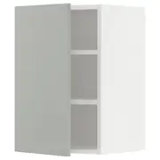 METOD wall cabinet with shelves, white/Havstorp light grey, 40x37x60 cm