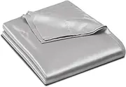 Ersmak Satin Flat Sheet Only, Single Flat Sheet King, Luxury & Ultra Soft Silky Bedding Top Sheet for King Mattress - Grey