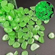350 Pieces of Luminous Rocks,，0.79-1.181 inches，Luminous Pebbles,Pebbles for Plants/Yards/backyards/Fish Tanks/Swimming Pool Items，Add Charm to Your Space ﻿(Green)