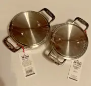 All-Clad Set of 2 Mini Cocottes w/ Lids 0.5 qt Stainless Steel New Sealed Tags