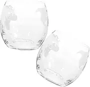Hoement Set of 2 Map Glass Cups Drinking Glasses World Map Pattern Glassware for Iced Water Cocktails Coffee Milk Tea Juice