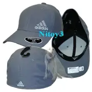 adidas Release 3 Stretch Fit Baseball Cap-Hat Men S/M: 54-57 cm. Onix Gray
