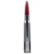 Anti-Theft Chrome Red Tip 50 Caliber Bullet Stubby Short Antenna For 90-20 Ford (for: Ford)