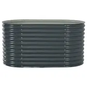 Garden Bed 160x80x81 cm Oval Planter Herb Box Raised Container Galvanised Steel