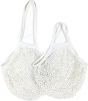 Breast Milk Storage Bag Portable Reusable Grocery Bags for Fruit Vegetable Bag Cotton Mesh String Organizer Handbag Short Handle Net Shopping Bags Tote Storage Bag (Color : White 01, Size : S-10x35x